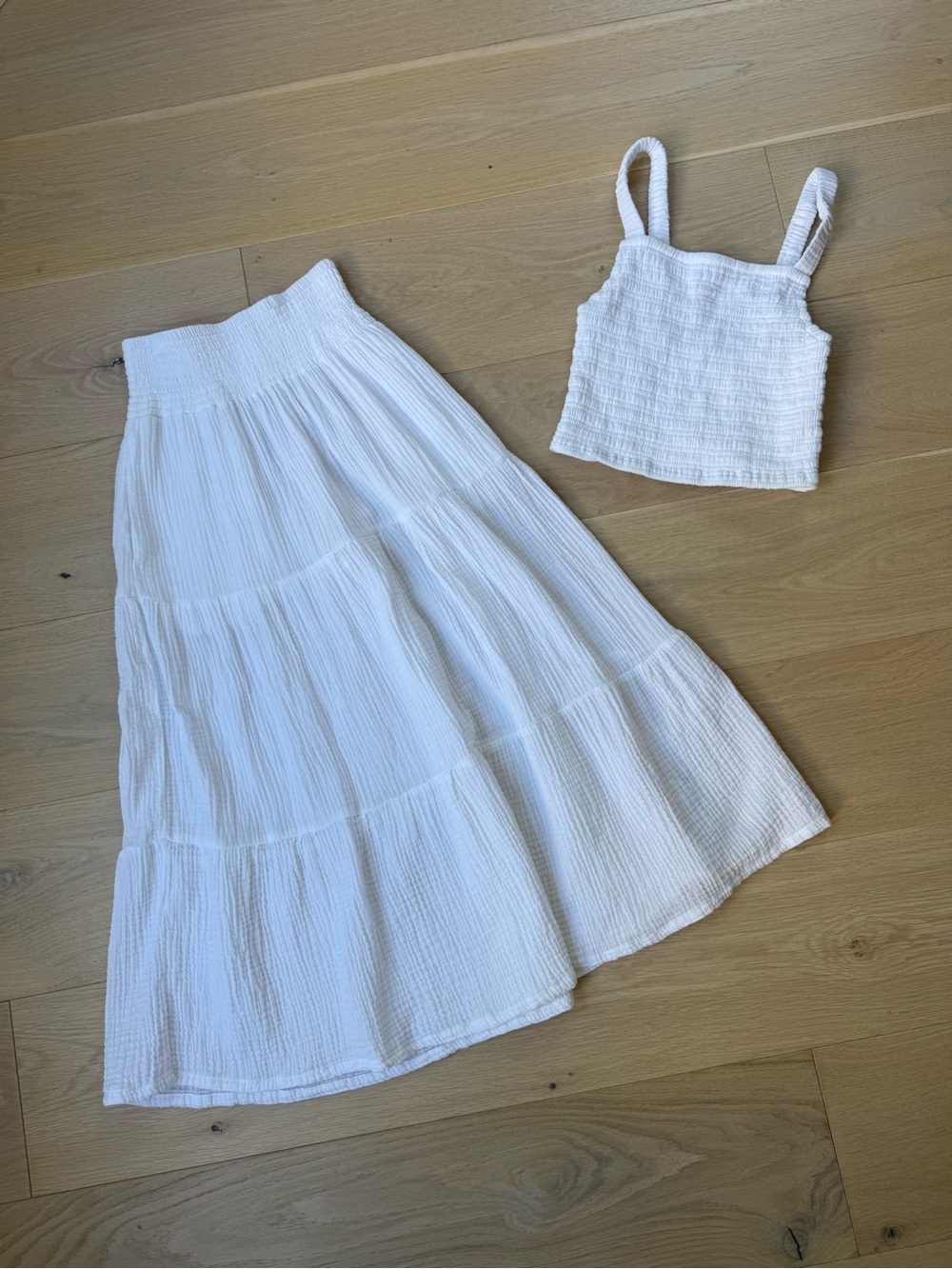 Marine Layer Corinne Double Cloth Maxi Skirt and Lila Crop Tank Set